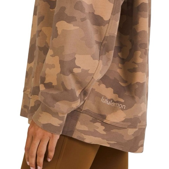 Lululemon Perfectly Oversized Crew Heritage 365 Camo Beige Multi Size M - Picture 3 of 11